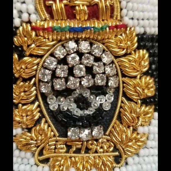 Donald J. Pliner Italian loafers size 6.5 striped black white royalty glam beade - Picture 10 of 10